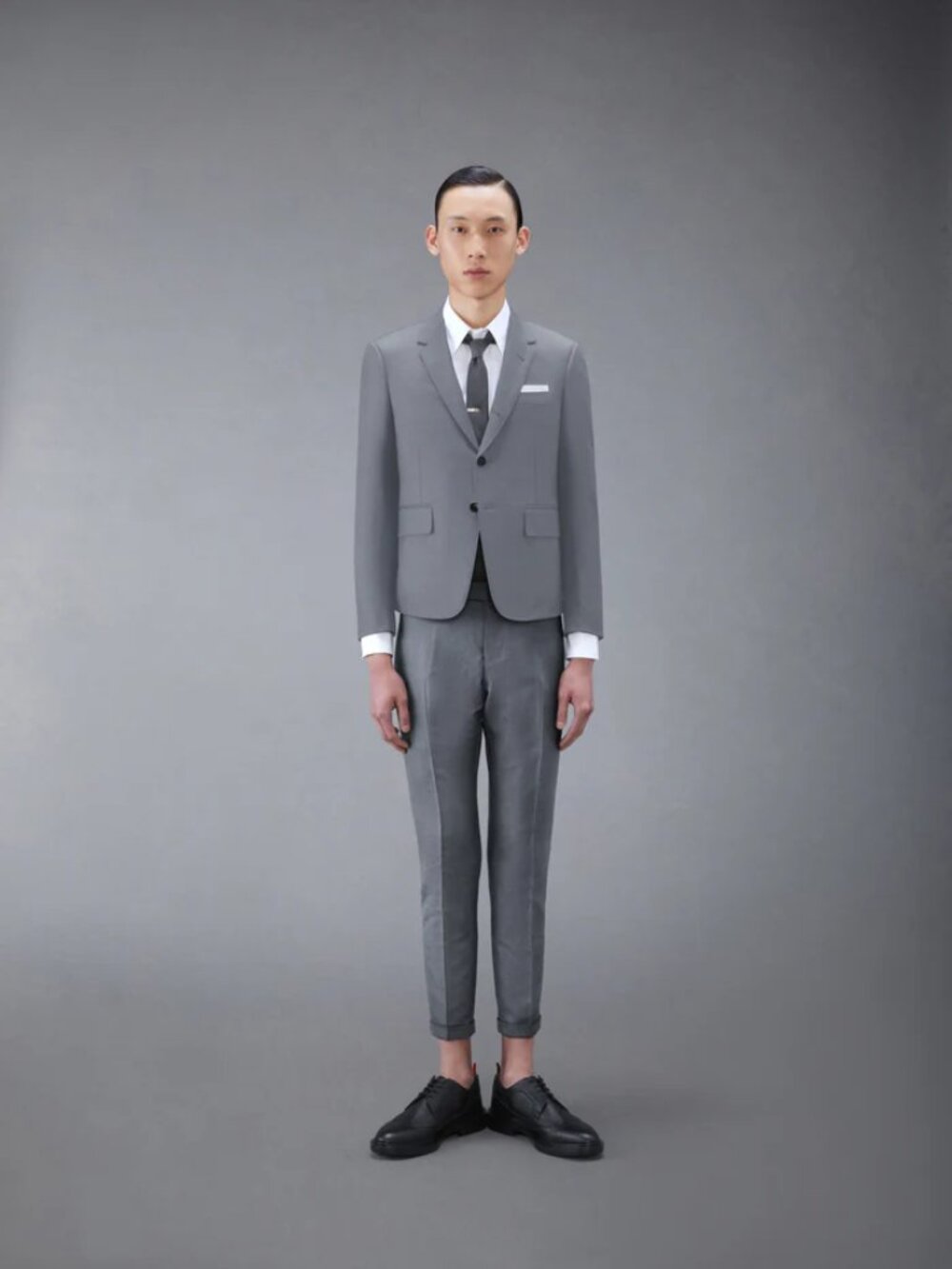 THOM BROWNE Grey 100% Wool Classic Twill 2 Piece Suit, Size 2/M